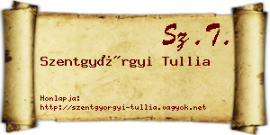 Szentgyörgyi Tullia névjegykártya